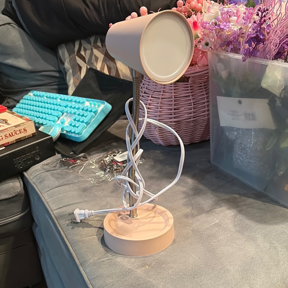 Pink Desk Lamp with Adjustable Neck